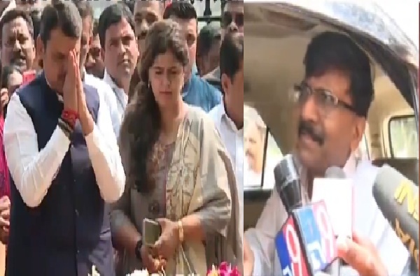 Sanjay Raut at Balasaheb Thackeray Memorial