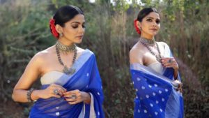 PHOTO | पारंपारिक साडीला फॅशनचा टच, पाहा पूजा सावंतचा हटके लूक