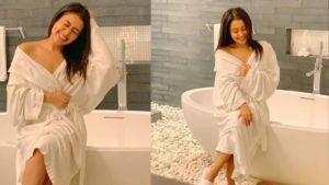 Photo : नेहा कक्करनं शेअर केले बाथरोबमधील फोटोज, रोहनप्रीत म्हणाला...